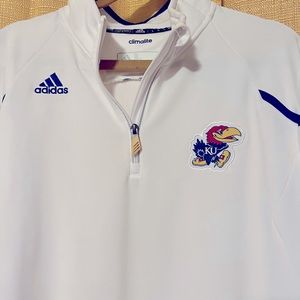 NWT Adidas half zip pull over Kansas Jayhawks